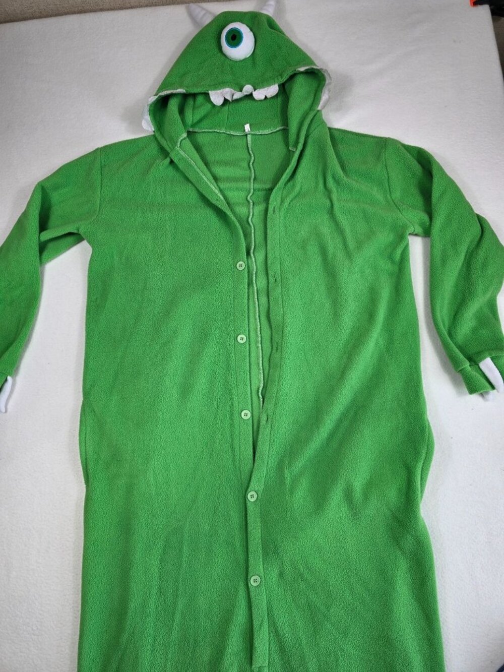 Green Monster Hooded Fleece Onesie Pajamas With Tail Adult Large